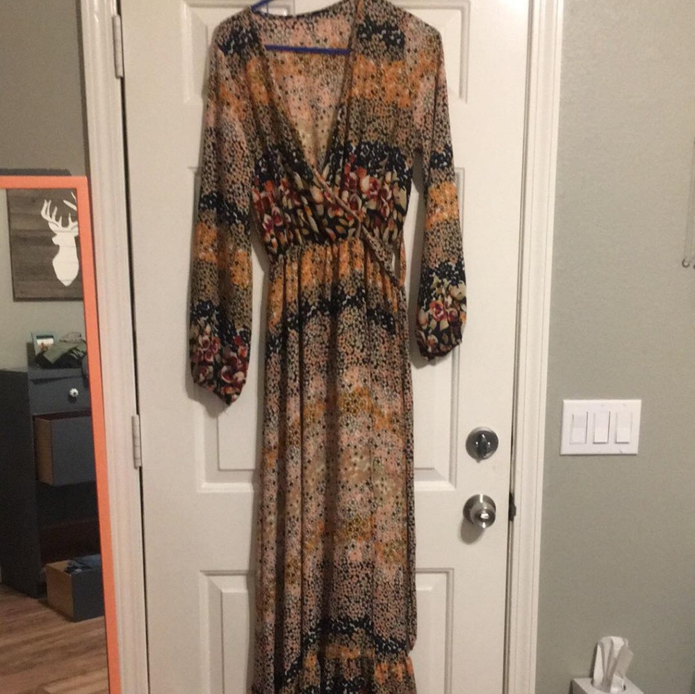 Boho floral peasant dress